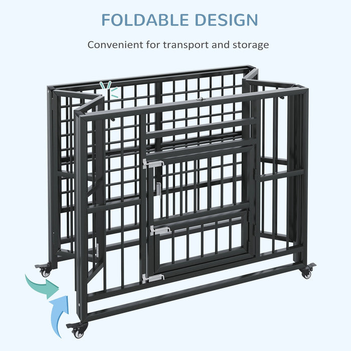 Box Box Dog Cage Lock Rôles universels, 94x58x78cm