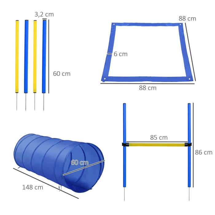 Ensemble de formation de chiens de slalom en plastique, 99x65x94cm