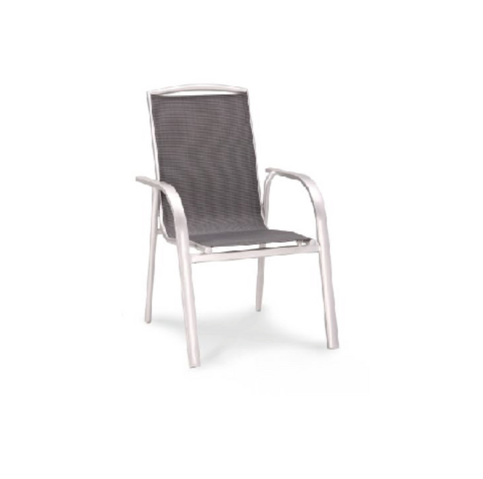 Chaise de jardin Palermo Outdoor - complètement en aluminium et tissu ergotex de haute qualité - argent