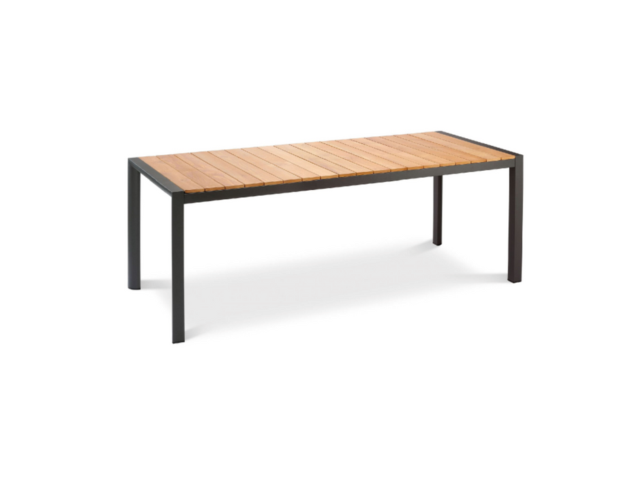 Table paros 160x90cm - Table en teck avec cadre en aluminium - anthracite