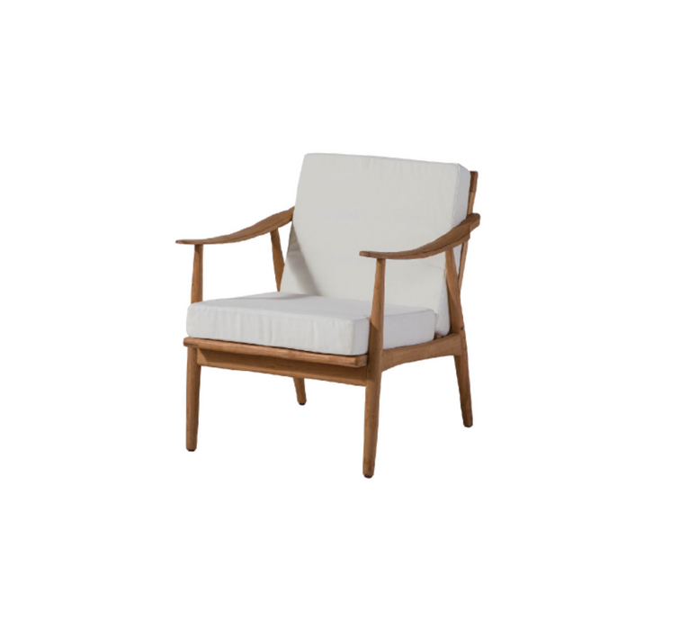 Garden chair Teak with upholstered Buton, nature untreated - 68x74x78