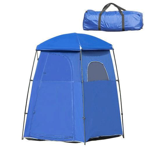 Campingzelt Duschzelt mit Tasche Duschkabine Umkleidekabine Polyester Blau, 167x167x218cm