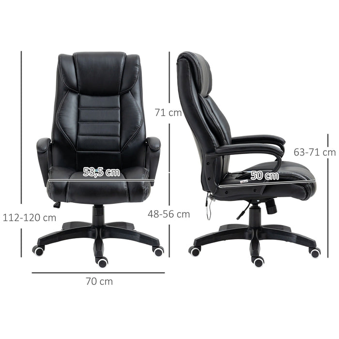 Bürostuhl mit Massage höhenverstellbar ergonomisch Schwarz, 66x78x112-120cm