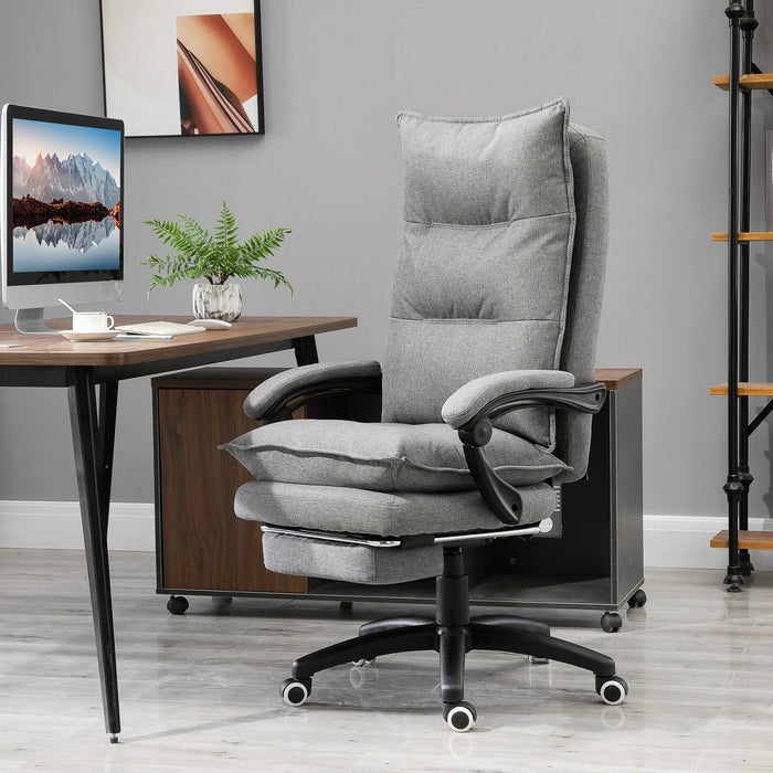 Bürostuhl mit Massagefunktion höhenverstellbar ergonomisch Grau, 70x62x120-130cm