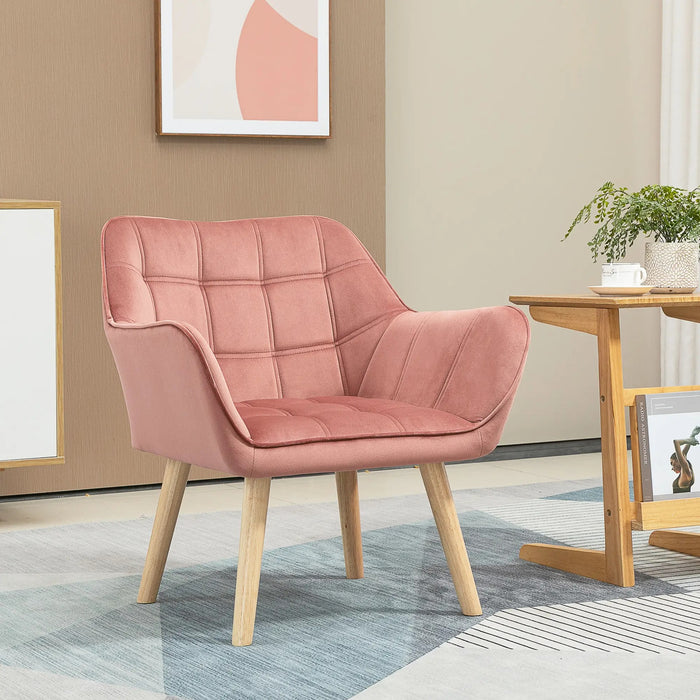 Fauteuil d'ameublement AkzentCafe Scandi Design Samt Optics Pink, 68.5x61x72cm