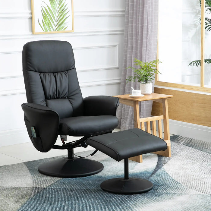 Massage chair with foot stool lying function with 10 vibration points 76x81x105cm