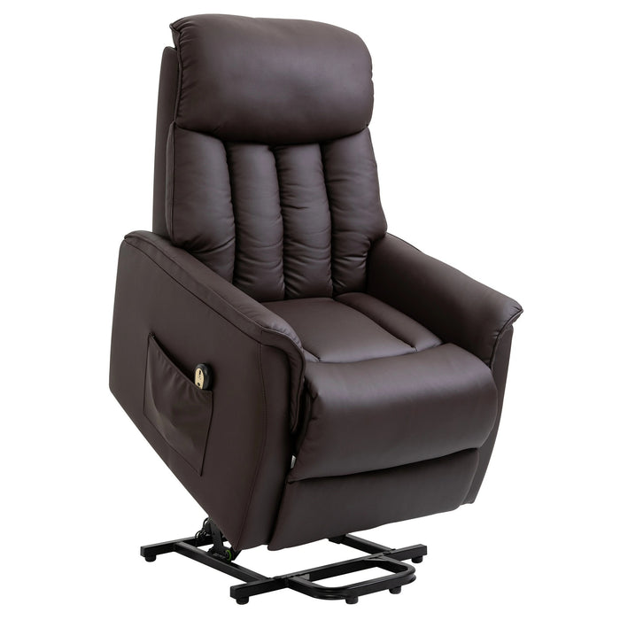 Electric hanging armchair television armchair with standing aid & lying function brown, 80x94x104cm