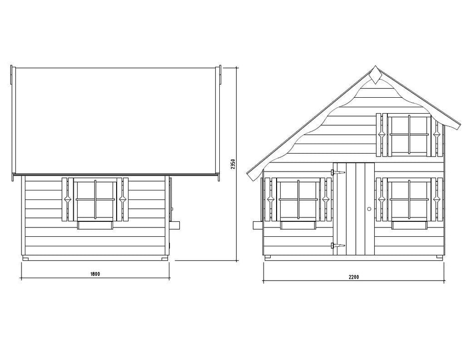 Playhouse, Play Tower, Stelzenhaus 'Night XL' Race naturelle, y compris la véranda et les échasses, 260x253x354cm (bxtxh)