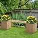 Hochbeet Gartenbank mit 2 Pflanzkasten Holz Sitzbank mit Blumenkasten Garten Holzbank Parkbank Natur, 176x38x40cm