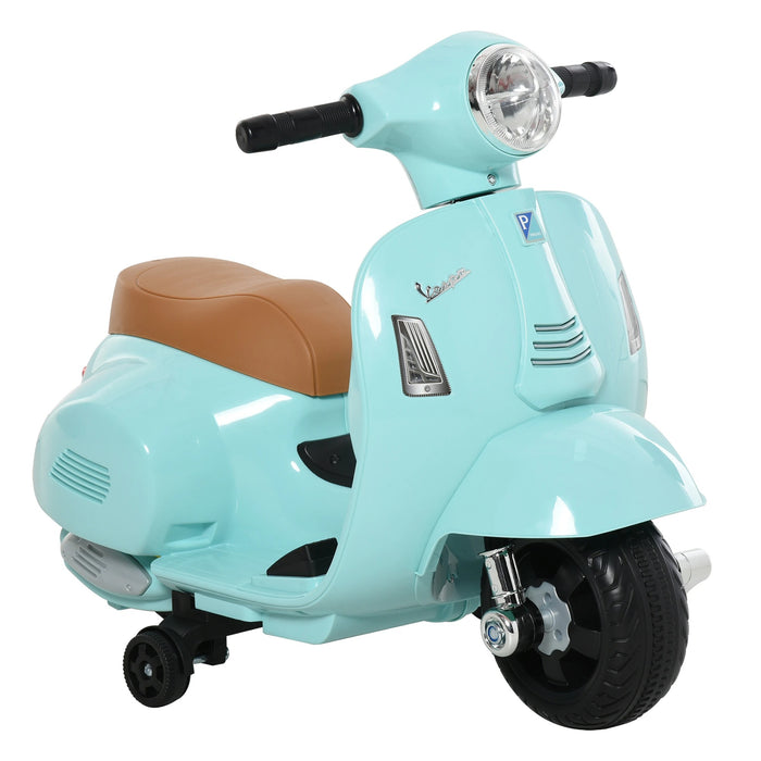 VESPA VESCA Motorcycle Véhicule électrique 18-36 mois 3 km / h LED LUMIÈRE SON PP PLASTIQUE MÉTAL VERT 66.5X38X52CM