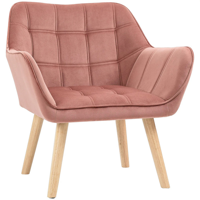 Fauteuil d'ameublement AkzentCafe Scandi Design Samt Optics Pink, 68.5x61x72cm