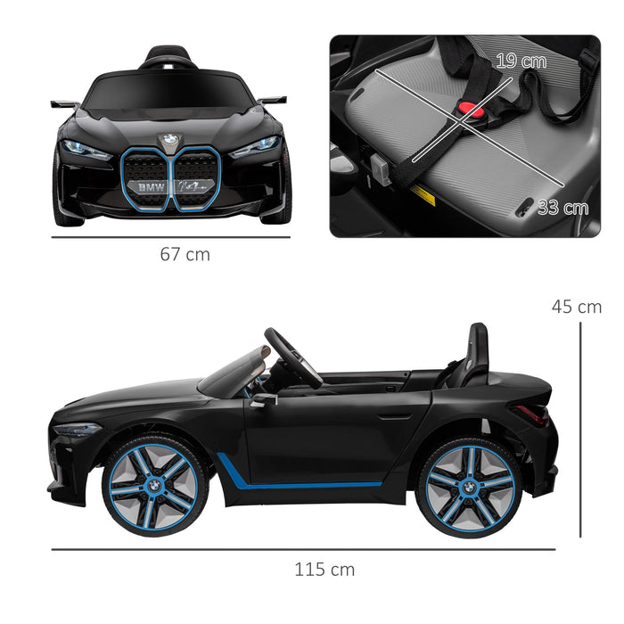 Voiture pour enfants, batterie rechargeable, 3-5 km / h, avec télécommande, joueur multimédia, noir