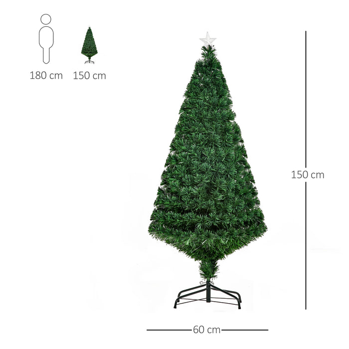 Arbre de Noël en fibres légères avec support en métal - 150 cm