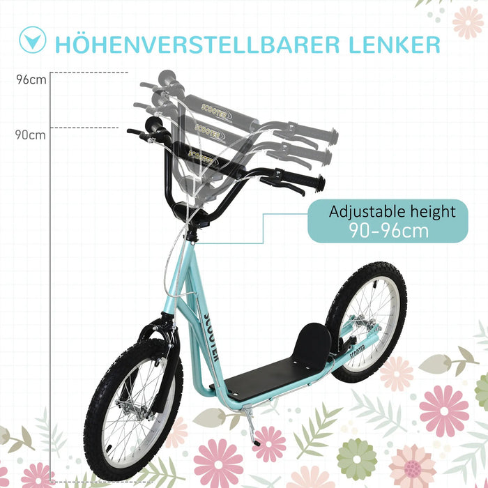 Kinderscooter mit Bremse höhenverstellbar Leichtbau Hellblau