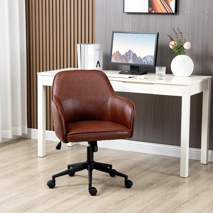 Bürostuhl höhenverstellbar mit Drehfunktion Braun, 58,5x62x91cm