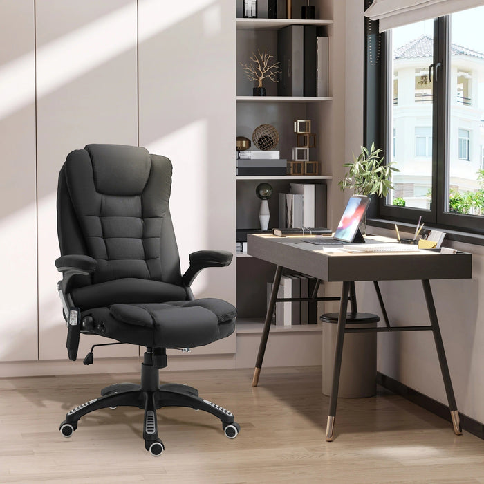 Bürostuhl Massagesessel Wärmefunktion höhenverstellbar ergonomisch Schwarz, 68x72x110–120cm