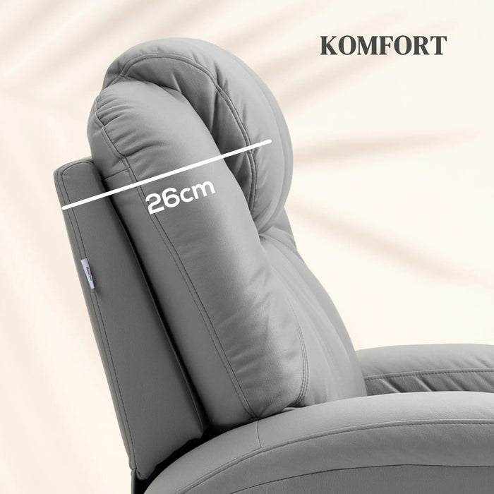 Massage chair with footrest, 8 vibration points, 5 modes, including remote control, light gray