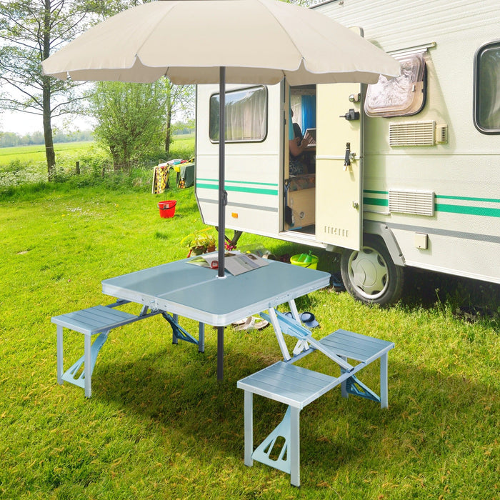 campingtisch koffer Alu Campingtisch Klapptisch Picknick-Koffer-Sitzgruppe mit 4 Sitzen Si — floki24
