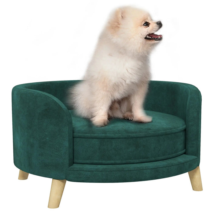 Dog bed Dog Foofa Pet Sofa Eukolyptuswood green, 68x68x35cm