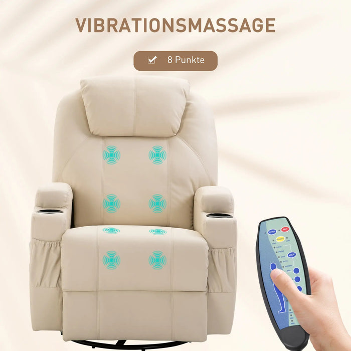 Chaise de massage électrique relaxant fauteuil 5 modes de massage Fonction de mensonge 84x92x109cm