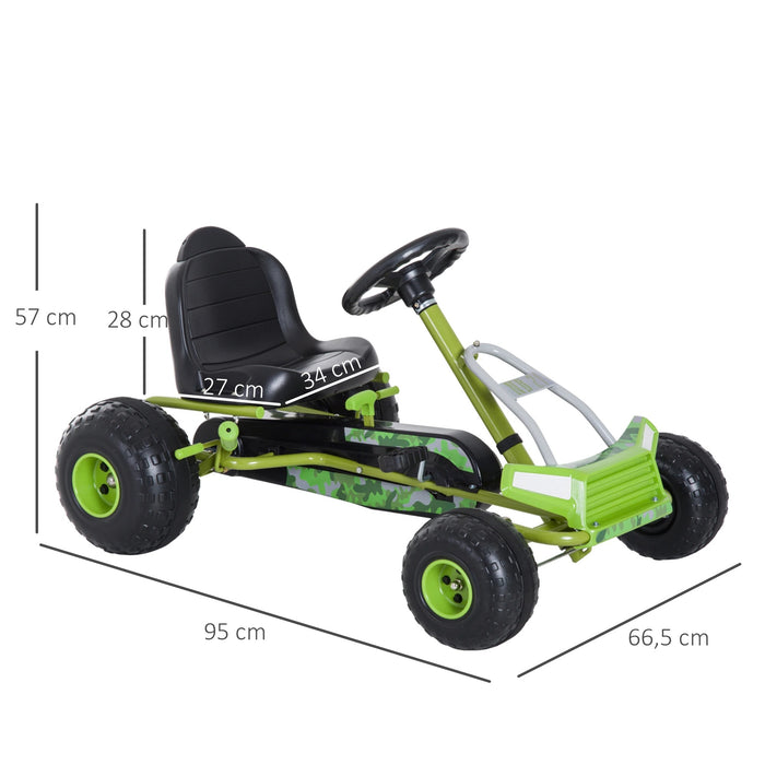 Gokart per bambini con sedile e freno a mano regolabili da 3 anni, 95x66.5x57 cm