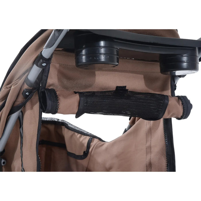 Hundewagen Hundebuggy Klappbar Ablagekorb Braun, 75x45x97cm