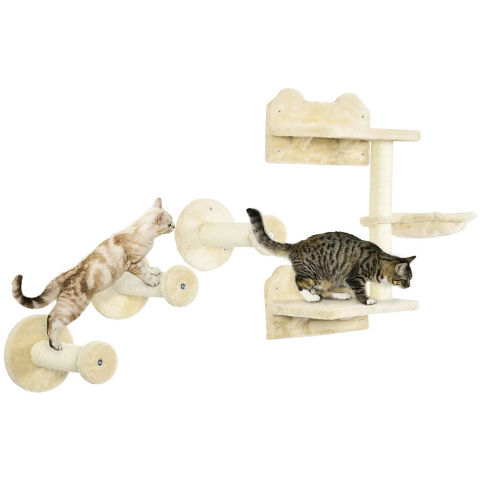 Livelli di arrampicata, scale per gatti, 4-PC. Imposta, con post graffi, amaca, 40x28x73cm