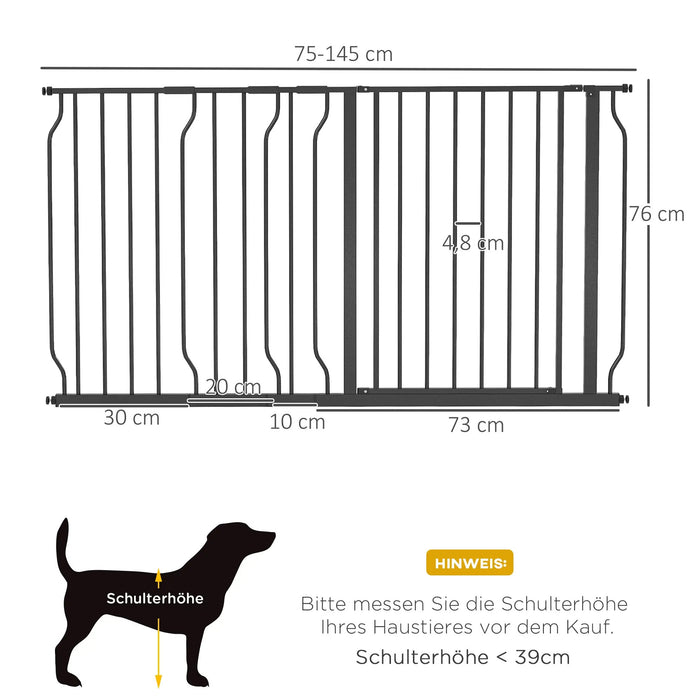 PROTECTION DE CHIEN GRILLES CARRIER POUR BOTTONS PUSH, réglable de 75 à 145 cm