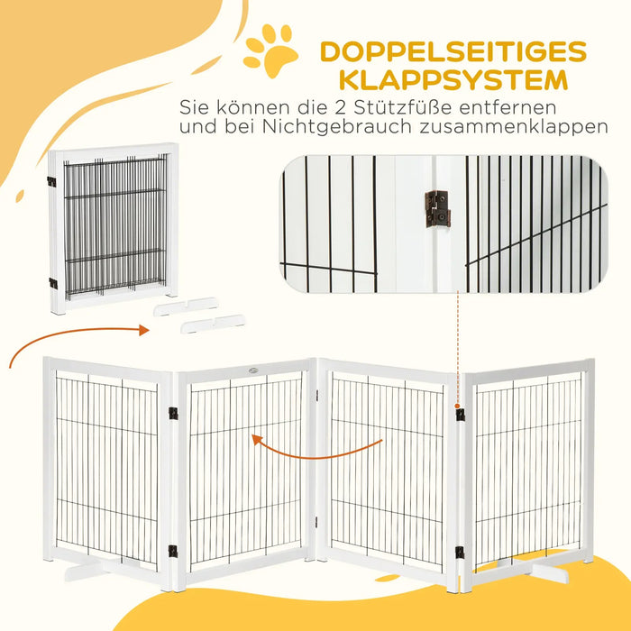 Barrière de la calandre de protection des portes pour chiens blancs, 305x35.5x82cm