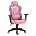 Gaming-Stuhl Bürostuhl Drehstuhl Verstellbares Massagekissen Höhenverstellbar Rosa + Violett, 69x56x125,5cm