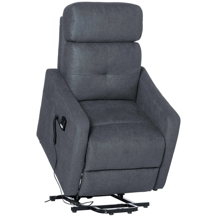 Détendez le fauteuil avec un support - Up, y compris à la télécommande, gris de repose-pied extensible, 71x94x104cm