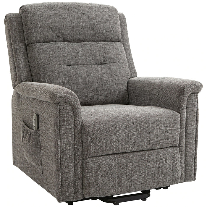 Détendez le fauteuil avec un support - Up, y compris à télécommande de support des pieds Gris en acier, 92x87x108cm