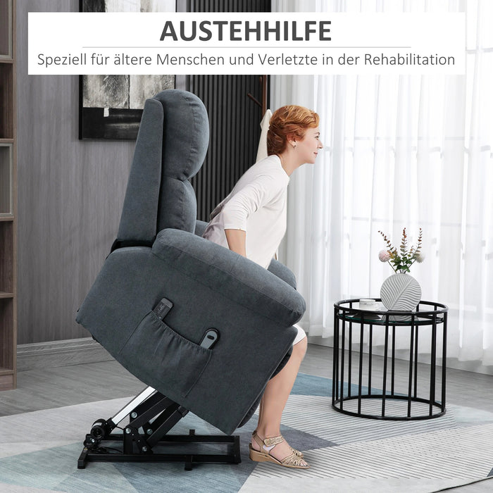 Massage chair with upstair 8 vibration engines including remote control gray, 89x99x103cm