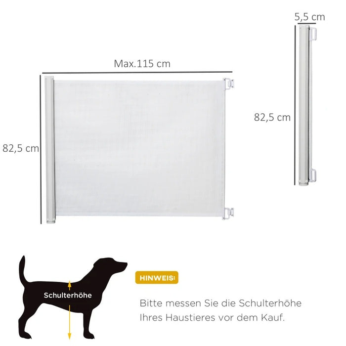 Calandre de protection des escaliers pour chiens Protection de porte de la calandre extensible blanc, 115 cm