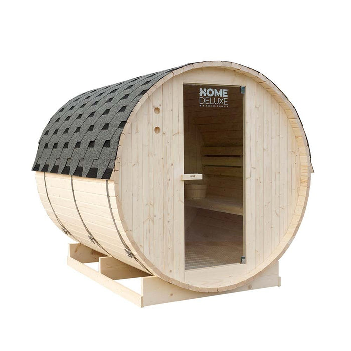 Sauna extérieur sauna sauna aquila xl -195 x 220 cm pour 4 personnes - sauna avec four 8kw