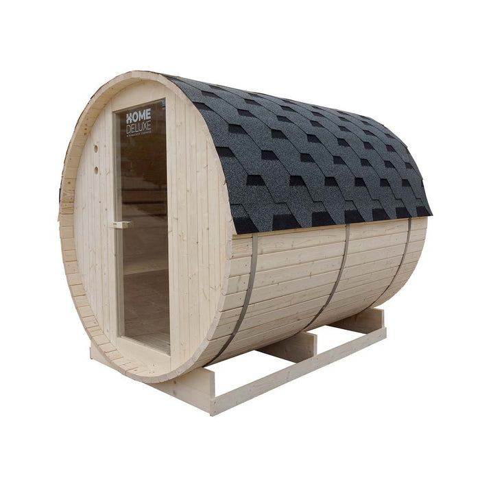 Sauna extérieur sauna sauna aquila xl -195 x 220 cm pour 4 personnes - sauna avec four 8kw