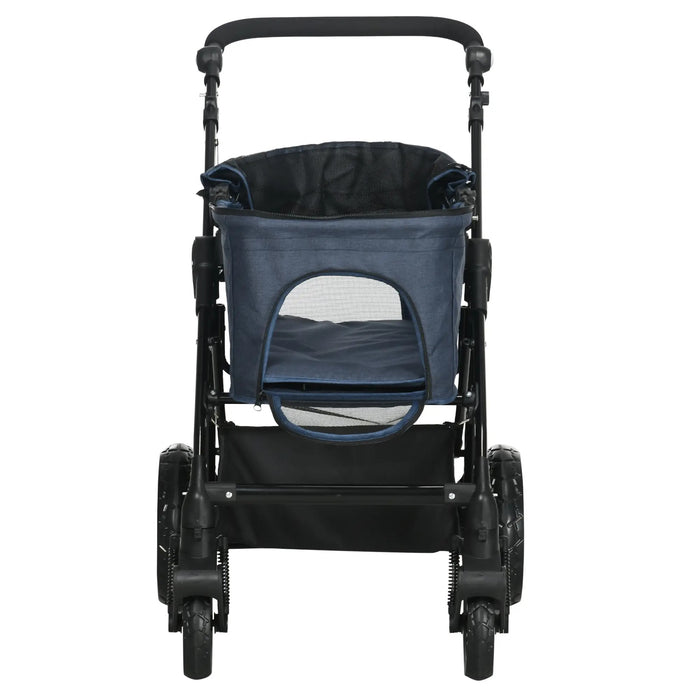 Voiture pliable buggy chien voiture bleu foncé, 99x62x106cm