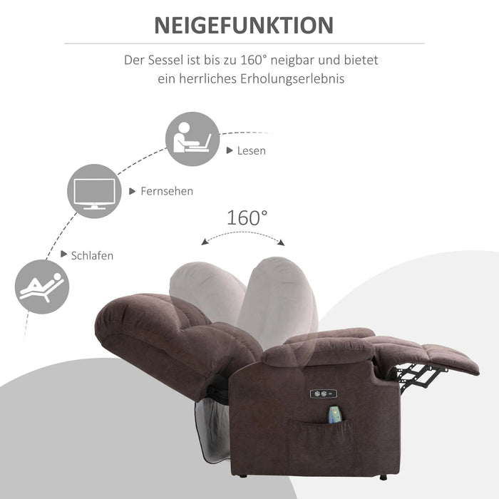 Massaggi sedia con stand -up Aid Relaxation Plashir tra cui Brown Remote Brown, 83x95x105cm