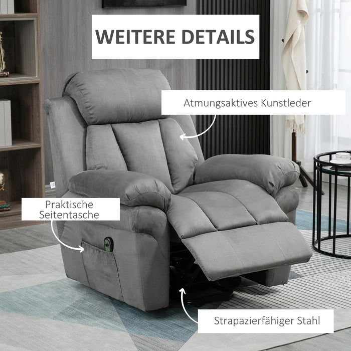 TV Armchair avec support - Up Aid & Fold -out Boot Rec, y compris le gris clair télécommande, 93x96x105cm