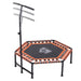 Fitness-Trampolin, Trampolin, Gartentrampolin für Joga, Stahl+PP+EVA, Schwarz+Orange, 121,92x121,92x138cm