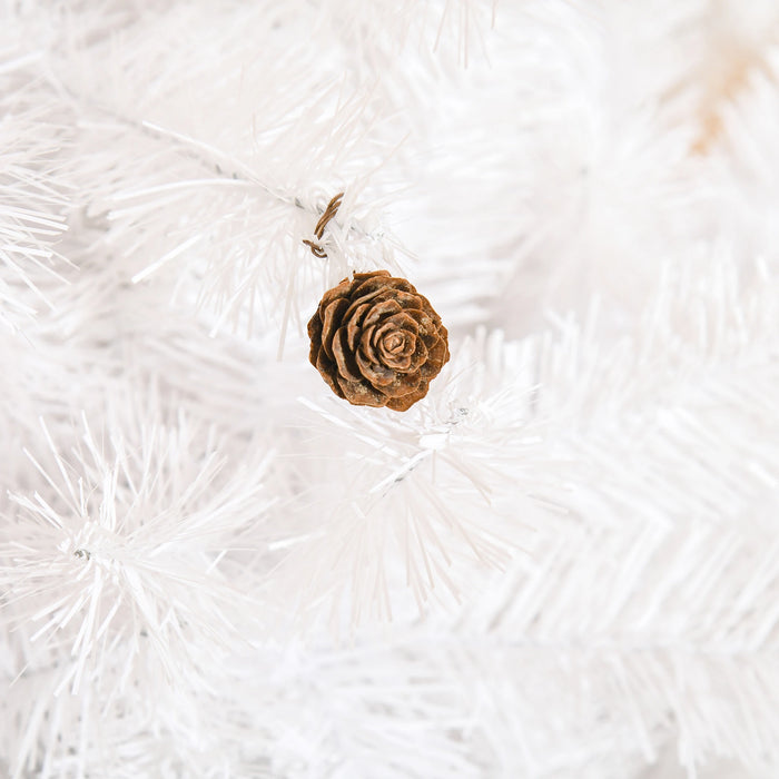 Arbre de Noël en blanc avec décoration de stand - 180 cm