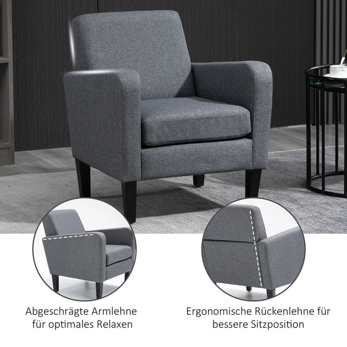 Fauteuil de déchaignant fauteuil, design moderne, look en lin, gris, 66x72x74cm