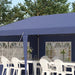 Faltpavillon 6x3m, halboffen, abnehmbare Seitenwände, grosse Fenster, Tragetasche, Stahlrahmen, blau