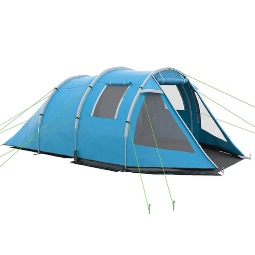 Campingzelt Trekkingzelt wetterbeständig 2 Räume Blau, 475x264x172cm