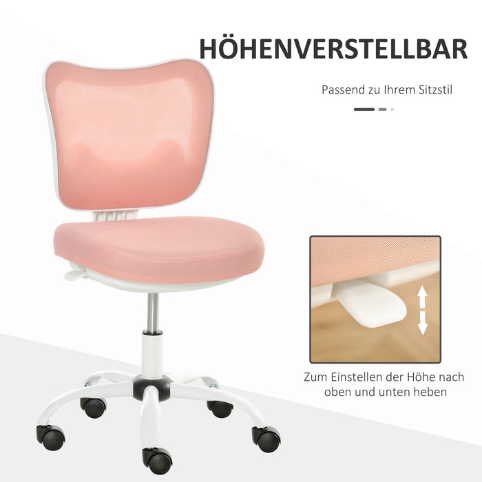 Bürostuhl Drehstuhl Bürosessel höhenverstellbar Schaumstoff Rosa, 46x51x78-87,5cm