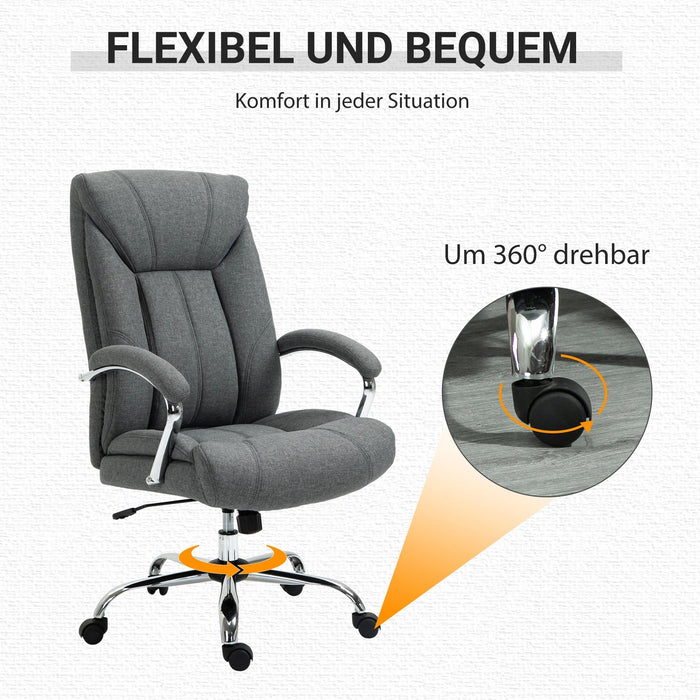 Bürostuhl mit Wippfunktion ergonomisch höhenverstellbar Grau, 65x78x110-118cm