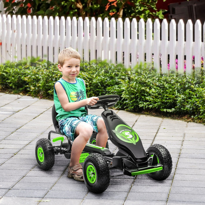 Gokart pour enfants avec pédales et siège réglable de 5 ans, 121x58x61cm