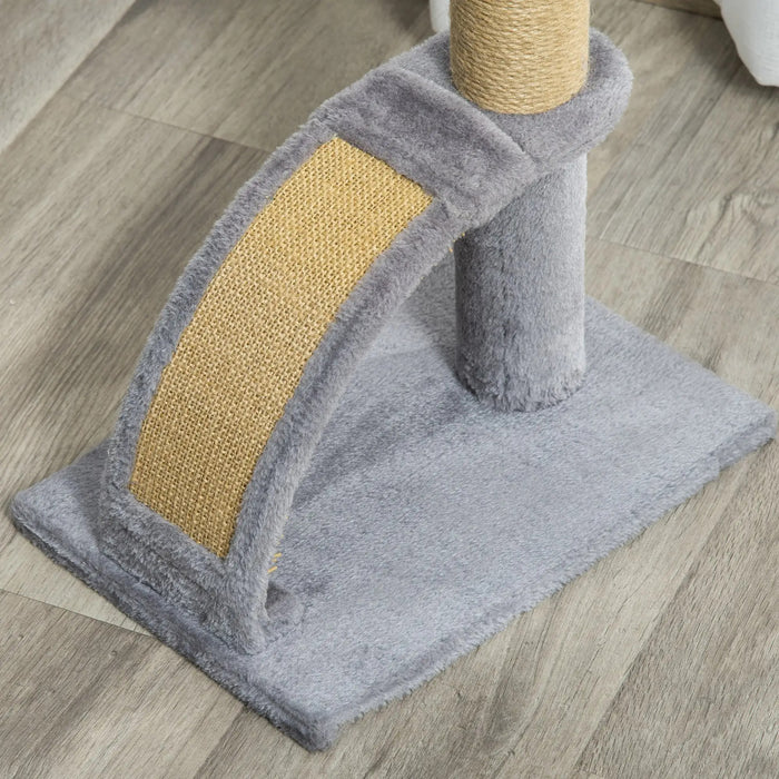 Cat Scratching Post, Tension de jute, boule suspendue avec cloche, gris, 34x24x43cm