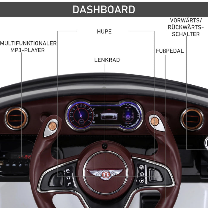 Voiture pour enfants Bentley GT véhicule / voiture électrique pour enfants agréés avec télécommande 2x390 Enfants blancs 108x60x43 cm