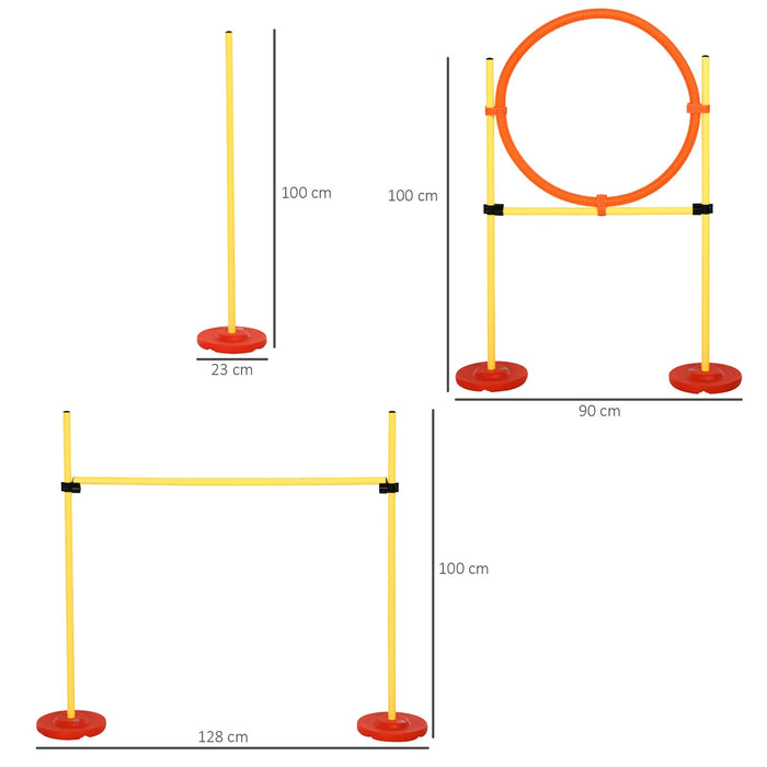 Hurdle Set Slalom Dog Training Set Plastic, 99x65x94cm